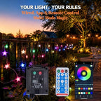 Solar Star String Lights, 33FT 66 LED RGB APP - Image 3