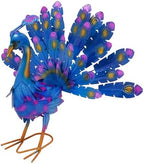4 Pcs Metal Peacock Statue Set, Colorful Iron Garden Decor Outdoor, Vibrant Tail Spread Peacock Yard Art Sculpture for Patio Lawn Entryway, Weather Resistant Housewarming Gift - Image 5