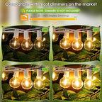 Mlambert 300Ft(3x100Ft) LED Outdoor String Lights Dimmable Waterproof G40 Globe Patio Lights with 150+7 Warm White Bulbs for Bistro Outside-White Cord - Image 3