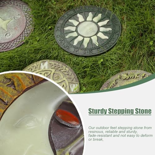 Kunovo Glowing Stepping Stone for Garden, Eco-Friendly Resinous Pavers for Flower Bed Path Walkway Decorative, Dimensional Retro Element Yard Lawn Décor (Size : Style1), 58741 - Image 3