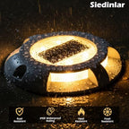 SIEDiNLAR Solar Deck Lights Outdoor LED Driveway Dock Lights, 12 Pack, Warm - Image 5