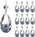 12pcs 63mm Clear Teardrop Crystal Chandelier Prisms Replacement Parts, Hanging Glass Beads for Chandelier Decoration,Suncatcher Fengshui Decoration (Clear Beads with Silver Plated Pin, 63mm(2.5")) by KINGSCRYSTAL