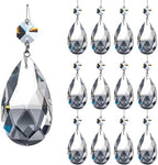 12pcs 63mm Clear Teardrop Crystal Chandelier Prisms Replacement Parts, Hanging Glass Beads for Chandelier Decoration,Suncatcher Fengshui Decoration (Clear Beads with Silver Plated Pin, 63mm(2.5")) by KINGSCRYSTAL