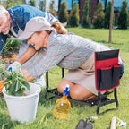 GIANTEX Garden Kneeler & Seat, Heavy-Duty Garden Bench, Black with 1 Bag - Image 2