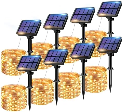 btfarm 8 Pack Solar String Lights Outdoor, Total 264FT 640LED Fairy Lights by btfarmdecorativelighting