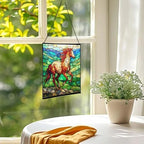 Roan Appaloosa Horse Walking Across Stony Ridge Square Suncatcher – Stained Glass Style Window Panel with Pastoral Scene, Custom Decorative Hanging Art for Equestrian Home, Christmas kdIaAx - Image 3