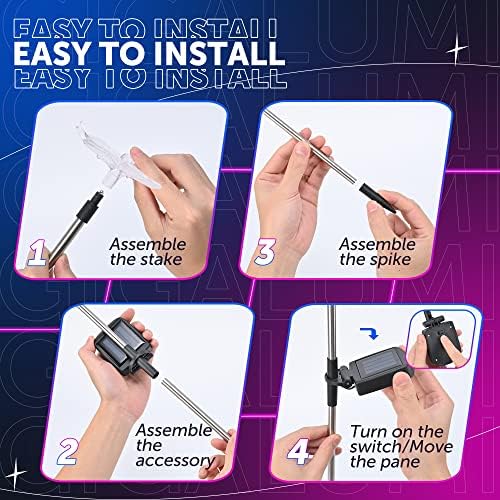 GIGALUMI Solar Garden Lights Outdoor Waterproof Butterfly Path Lights 6 Pc - Image 7
