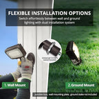 GKOLED 15W Outdoor LED Flood Security Lights, Waterproof Landscape Lighting, 50W PSMH Equivalent, 1500 Lumens, 4000K Cool White, 1/2" Adjustable Knuckle, Compact Size, UL-Listed - Image 4
