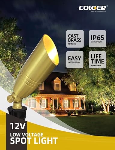 COLOER Die-cast Brass Landscape Spotlight 12-Pack, Copper Finish - Image 2