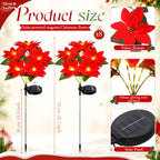 8 Packs Solar Christmas Flower Lights 27.56'' Garden Decor - Image 3