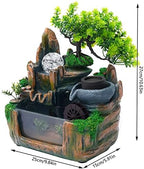 Tabletop Rockery Fountain, Small Waterfall Fountains Indoor with LED Lamp Atomization Effect, Rockery Water Fountain Ornament for Home Office Bedroom Decoration, Style D - Image 2