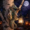 Solar Dragon Tree Decor Outdoor, Hanging Dragon Statue with Lantern by Fashionoda