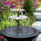 Lewisia Battery Backup Solar Fountain Pump with LED Lighting Solar Powered Water Pump Kit for Pool Koi Pond Garden Bird Bath 5W - Image 2