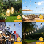 GPATIO Outdoor String Lights, 100FT ST38 Bulbs Shatterproof Patio Lights, Waterproof Dimmable Outside Hanging Light, Connectable LED Outdoor Lights for Backyard, Porch, Party, Garden, Home Decor - Image 2