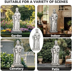 St Francis Garden Statue Outdoor, 31 in Catholic Patio Decor - Image 6