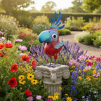 15" Metal Parrot Statue Outdoor Garden Decor - Image 4