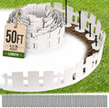 50FT Garden Edging Border, 4.5in White Picket Fence, 90 Flexible Stakes by Unknown