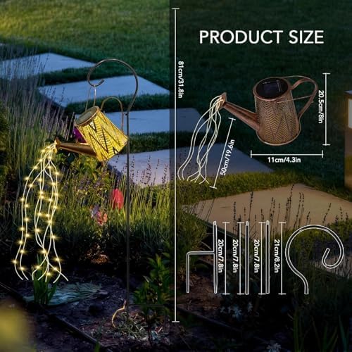 Solar Watering Can Light, LED Solar String Lights Waterproof Dual Mode Water Can Lights for Garden Patio Yard Pathway Lantern Plant Decoration - Image 3