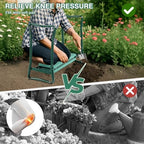 VINGLI 24in Foldable Garden Kneeler and Seat with Tool Pouch, 2-in-1 Function Portable Thicken Soft Kneeling Pad Garden Stool for Backyard, Green, Gifts for Garden Enthusiasts - Image 6