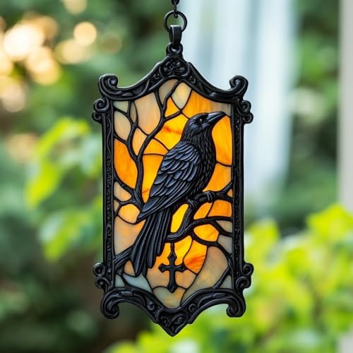 Gothic Raven Acrylic Suncatcher by AVAGAN