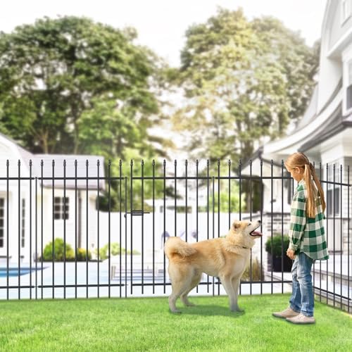 Decorative Metal Garden Fence with Gate 42" x 11.5', Dog Fence Outdoor - Image 5