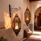 Moroccans Iron Candle Holders Hanging Candle Lamp with Intricate Cutout Design for Romantics Home Decors and Outdoor Use - Image 4
