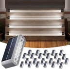 NIORSUN Solar Step Lights, 24 Pack Outdoor Horizontal Lights for Steps, Deck, Stairs, Dock & Pathway - Bright 6000K Cool White, Auto On/Off, IP67 Waterproof by NIORSUN