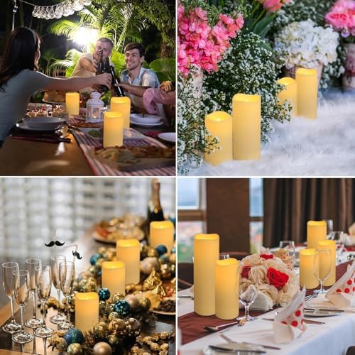 Enpornk Set of 96 Flameless Led Battery Opeated (D2.2'' x H4''5''6'') Waterproof Indoor Outdoor Candles with 10-Key Remotes and Cycling 24 Hours Timer - Image 5