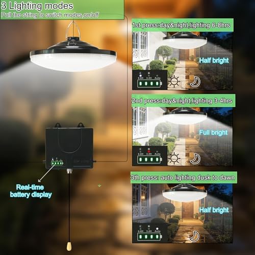 HULPPRE Solar Shed Light with Pull String,Indoor&Outdoor,Daytime or Night - Image 5