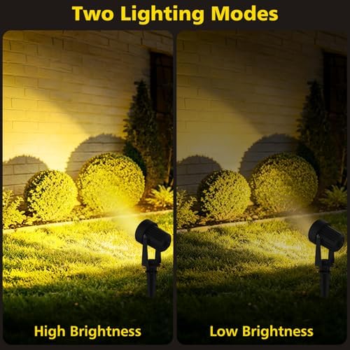 T-Sun 2-in-1 Solar Spotlights Outdoor Waterproof, Warm White, Dusk to Dawn - Image 5