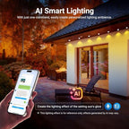 NEEWER 48ft Permanent Outdoor Lights for House Decor, Smart AI RGB IC CW Outside Eaves String Christmas Lighting, 30 LED Lights, App Control 50+ Scenes IP65 Waterproof, Compatible with Alexa, NR02 - Image 3