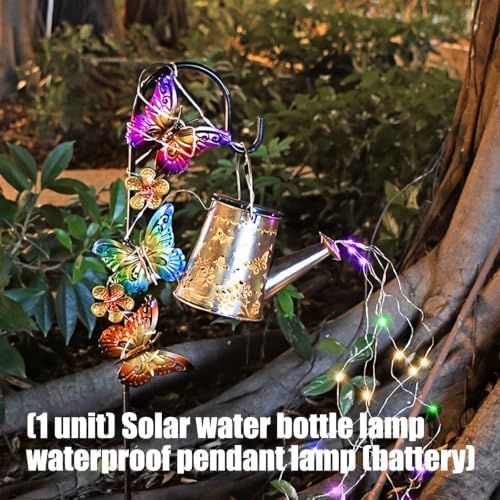 Solar Watering Can Garden Light Curved Hook Display - Image 5