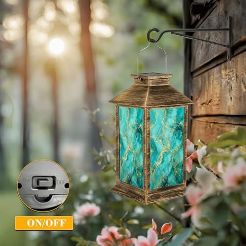 Solar Lantern Outdoor Waterproof Delicate Marble Decorative for Sales Decoration Covers Invitations Garden Decor LED Hanging Solar Lights Tabletop Lamp Gifts for Women Mom Outside Yard Patio Porch - Image 5