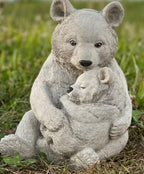 Bears Statue Garden Baby Bear Figurine Concrete Animals Sculpture Lawn Statue for Home and Garden by Unknown