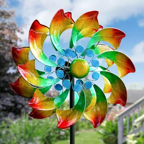 Lariander Wind Spinner - Metal Large Wind Spinners Outdoor - Windmill for Yard and Garden, Gift for Family, Friends, Garden Lovers(74'' x 22'') by WindSpinnersCollection
