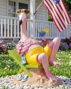 Pink Flamingo Statue Resin Outdoor Garden Decor, Tiki Bar Yard Art - Image 3