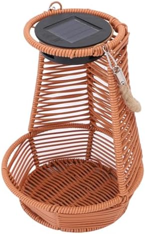 MAVIS LAVEN Garden Solar Light, Rattan Weave with Solar Lantern, Weatherproof and Efficient, Ideal for Outdoor Terraces and Balconies (Brown) - Image 4