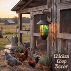 Solar Lanterns Outdoor Hanging Lights Colorful Stained Glass Window Glass Wall Lantern 2 Pack, Waterproof Decorative Solar Sconce with Wall Mount Kit for Garden Porch Fence Chicken Coop Summer Decor - Image 5