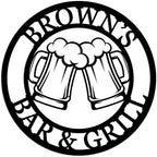 Personalized Brewery Metal Sign, Personalized Beer Mugs Metal sign, Custom Beer Room Decor by HZYCYYFC
