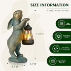 MININOVA Garden Statues Rabbit with Solar Lantern Outdoor Bunny Decoration - Image 4