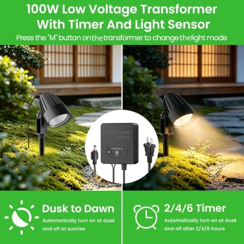 CLY All-in-One LED Low Voltage Landscape Lighting Kit 12W Pathway Lights 4P - Image 3