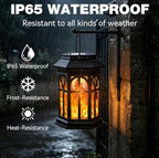 2 Pack Solar Lantern Outdoor Lights, Upgraded Flame Solar Lanterns Lights Outdoor Waterproof, Auto On/Off Hanging Lantern, Solar Powered Lanterns for Yard Patio Path Garden Decor - Image 2