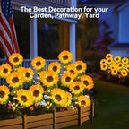 KOOPER Solar Lights Outdoor Garden Decor - Upgraded 6 Pack Solar Garden Lights with 18 Bigger Sunflower Lights, Solar Flowers Outdoor Waterproof for Flower Bed Yard Decor, Gift for Women Mom Grandma - Image 6