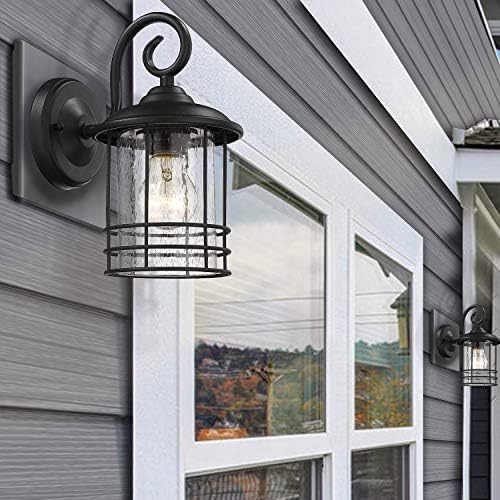 MICSIU 5.5" Wide Compact Narrow Farmhouse Matte Black Porch Light 2 Pack - Image 4