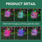Solar Peacock Wind Spinners for Yard and Garden, 40 Inch Solar Windmill Garden Whirligig Kinetic Spinners Decor for Lawn,Patio&Yard, Metal Whirligigs Purple Wind Spinners Outdoor - Image 5