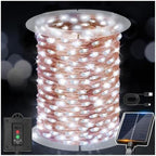 KNONEW 203FT 600LED Solar Fairy String Lights Outdoor Cool White 8 Modes by KNONEW