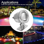 2 Pcs Submersible Fountain Lights - 10W Outdoor Pool Light, RGB Aquarium Lighting, with Remote Control Spotlight, IP68 Waterproof Underwater Pond Lamp, Landscape Light,(10W(220V)) - Image 6