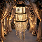 Solar Chandelier Outdoor, Solar Crystal Hanging Garden Lights Waterproof by FANOAULEA