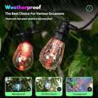 BBG Outdoor String Lights 100FT（2 * 50FT）- RGBW Color Changing String Lights for Outside with APP & Remote Control, Dimmable Patio Lights Outdoor Waterproof, Music Sync, Shatterproof, Linkable, Timer - Image 4