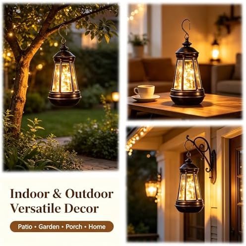 Vintage Solar Hanging Lantern LED String Light (2pcs) - Image 4